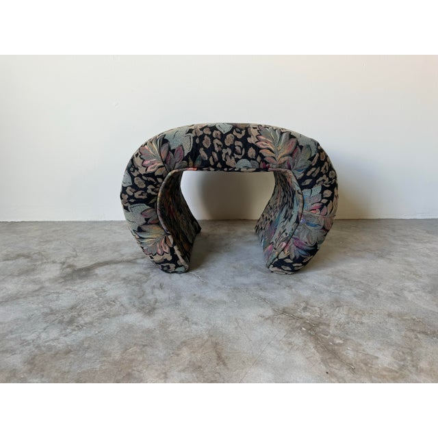 1980s Postmodern Waterfall Upholstered Bench For Sale - Image 9 of 10