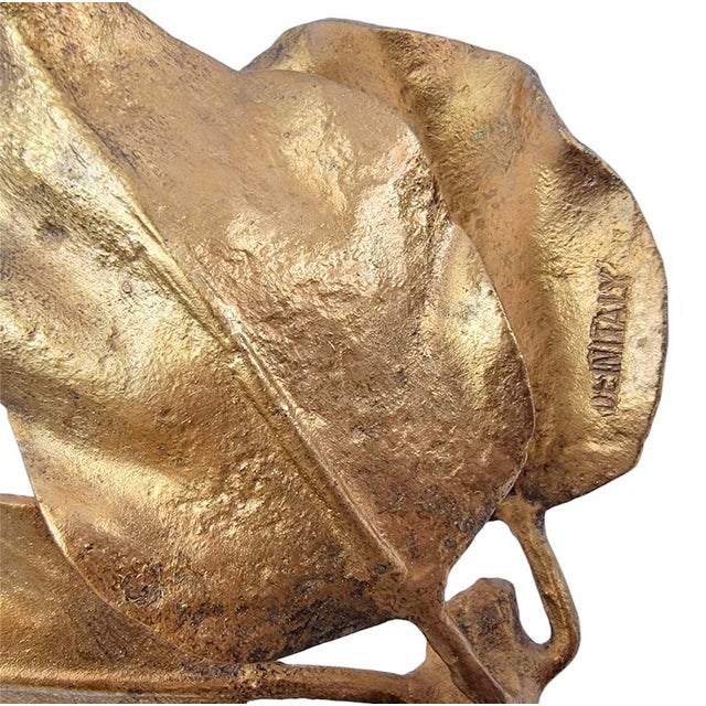 Mid 20th Century Vintage Italian Gilt Tole Apple on Branch Fruit Toleware Life / Full Size Figure Object For Sale - Image 5 of 6