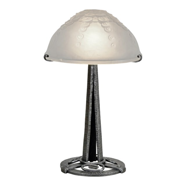 1920 French Art Deco Lamp by Muller Freres France For Sale