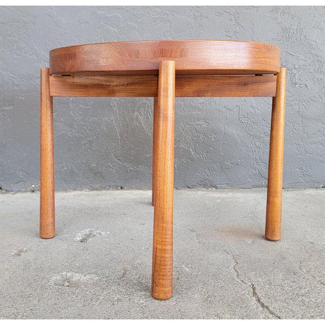 Round Teak End Table Attributed to Jens Harald Quistgaard for Dux For Sale - Image 9 of 9