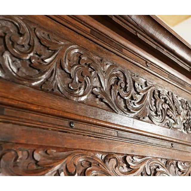 Early Baroque Cabinet with Carvings, 1700 For Sale - Image 3 of 6