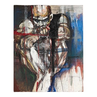 Huge Expressionist Oil Painting by Paul Ecke - Contemplation For Sale