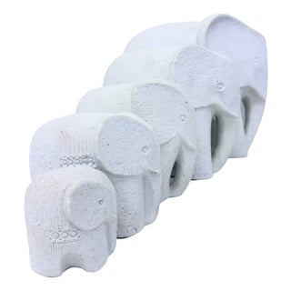 Cast Stone Elephants from Marbell, Belgium, 1960s, Set of 5 For Sale