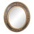 1990s French Oval Convex Butler’s Mirror in Black and Gilt For Sale