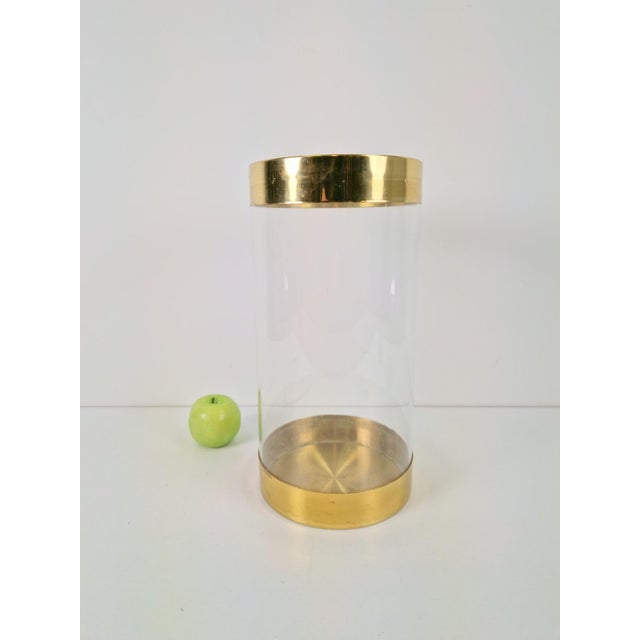 1970s Acrylic Glass and Brass Umbrella Stand, France, 1970s For Sale - Image 5 of 6