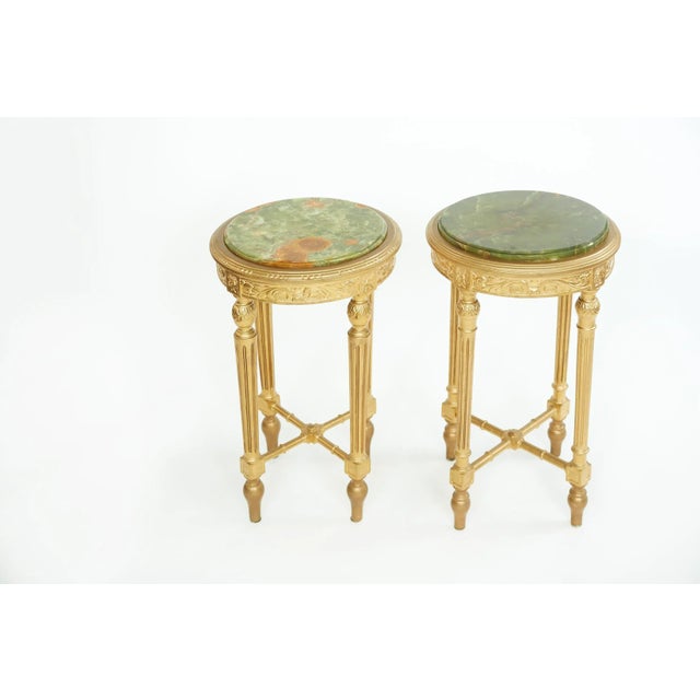 19th Century Wood Framed Onyx Top Side Tables - a Pair For Sale - Image 11 of 11