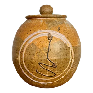 Large Lidded Ceramic Glazed Jar