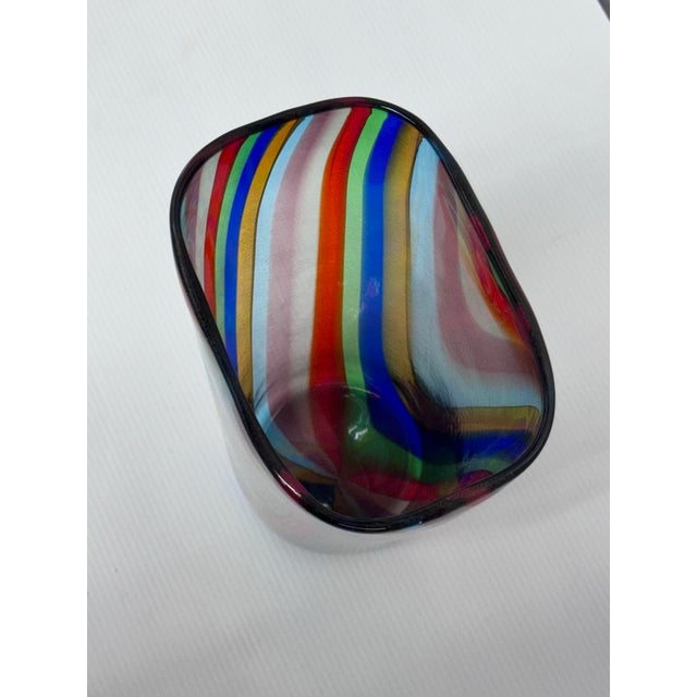 Adriano Dalla Valentina (1945-2019) Murano Glass Striped Vase For Sale - Image 11 of 12
