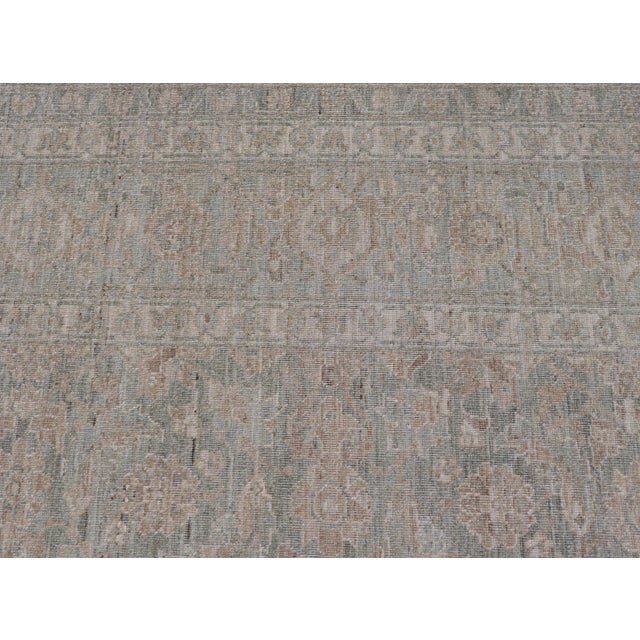 Modern Tabriz Design Rug by Keivan Woven Arts in Soft Green Tones 8'10 X 11'10 For Sale - Image 4 of 12