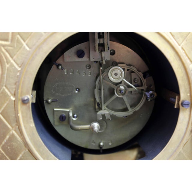 Clock in Bronze and Cloisonné Enamels, 1940s For Sale - Image 11 of 18