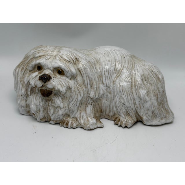 Ceramic Ceramic White Dog For Sale - Image 7 of 8