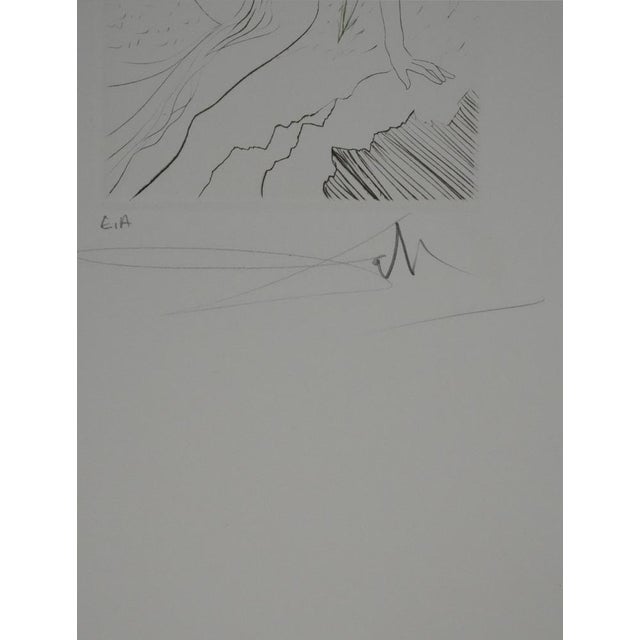 Modern Salvador Dali, Decameron: The Nude Bride of the King of Garbe, 1972, Original Signed Engraving For Sale - Image 3 of 10