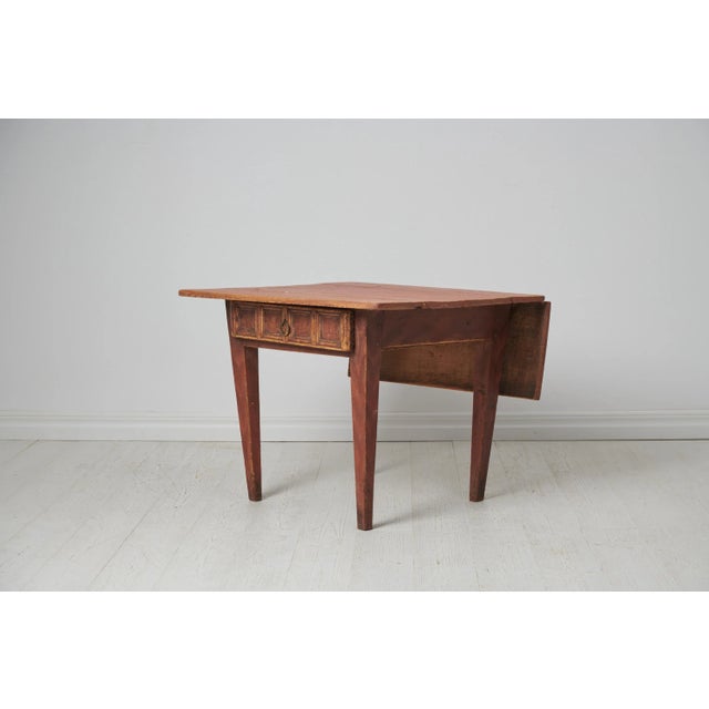 Antique Small Swedish Folk Art Table For Sale - Image 4 of 11