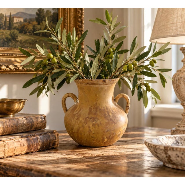A charming vintage metal vase inspired by the classical pottery of ancient Greece and Rome. Featuring a beautifully...