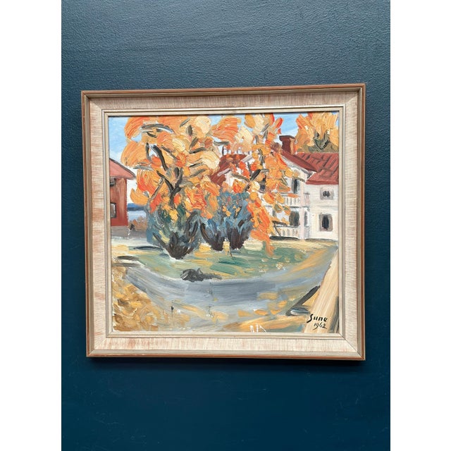Sune, Autumn Landscape, 1962, Oil Painting on Panel, Framed For Sale - Image 7 of 13