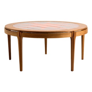 Walnut Coffee Table with Ceramic Top, 1970s For Sale