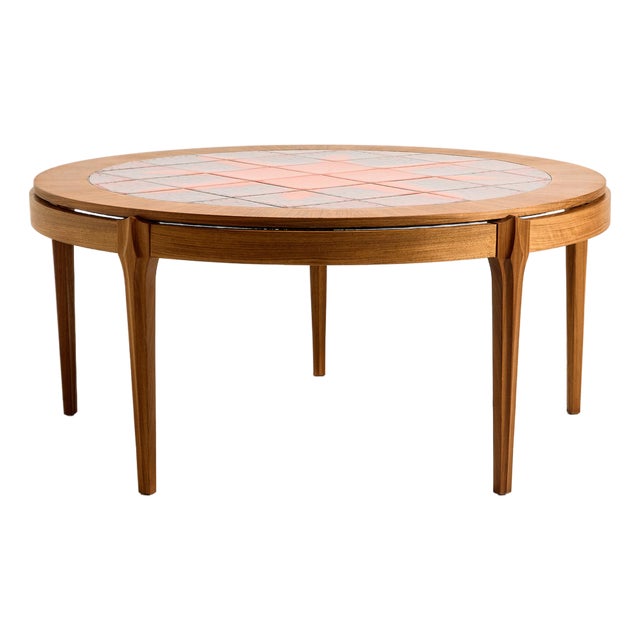 Walnut Coffee Table with Ceramic Top, 1970s For Sale