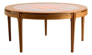 Walnut Coffee Table with Ceramic Top, 1970s