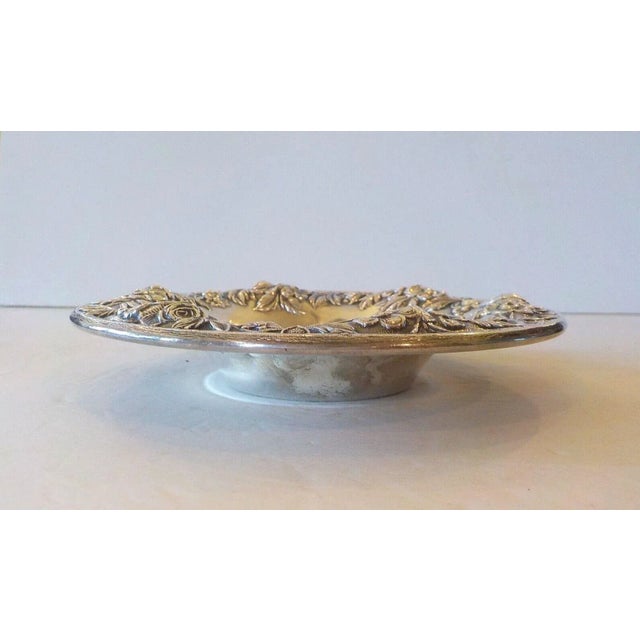 Mid 20th Century S.Kirk &Son Sterling Silver '13' Repousse Rose 6" Candy/ Nut Bowl Dish For Sale - Image 4 of 6