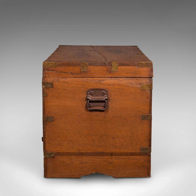 Late 19th Century 1880s Antique Victorian Teak Travelling Cleric's Chest For Sale - Image 5 of 13