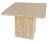 A vintage 1980s travertine marble side table in impeccable shape. This pedestal table has rounded top corners and a...