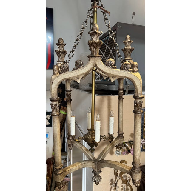 Gothic Charles Pollock for William Switzer Gothic Lantern Pendant Chandelier For Sale - Image 3 of 3