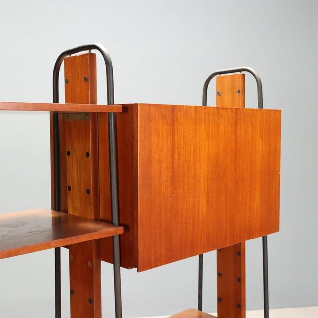 Mid-Century Teak Veneer Bookshelf, 1960s For Sale - Image 3 of 15