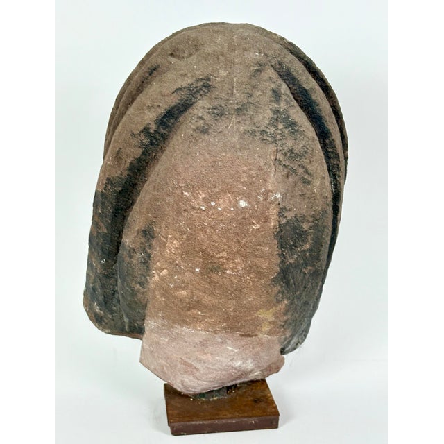 15th Century French Gothic Sandstone Head of a Female Saint For Sale In Washington DC - Image 6 of 7