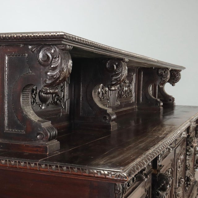 Neo-Renaissance Ebonized Walnut Sideboard For Sale - Image 3 of 12