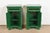 Late 20th Century Grange French Louis Philippe Green Lacquered Nightstands, Newly Refinished For Sale - Image 5 of 12