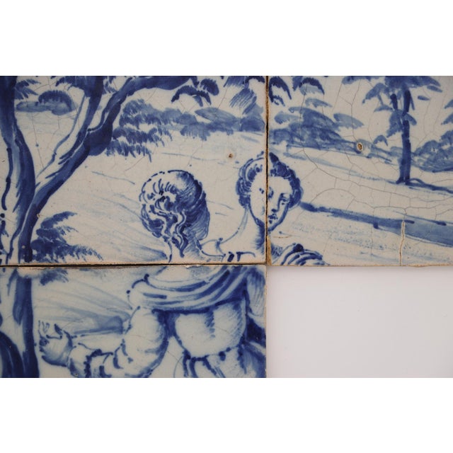 19th Century 19th Century Set of Three Tiles Depicting Two Women, Portuguese For Sale - Image 5 of 9