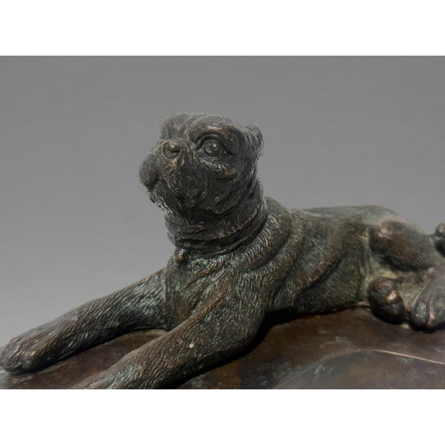 Late 19th Century European Patinated Bronze Recumbent Pug, 19th Century For Sale - Image 5 of 9