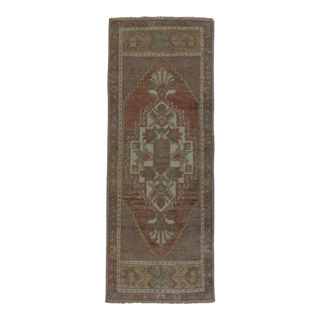 Turkish Mini Rug Oriental Hand Knotted Vintage Rug 1'5" x 3'10" #20635 For Sale