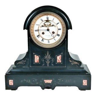 Circa 1910 James Rankin Junior Adam Style Eight-Day Mantle Clock With Faux Marble Casing For Sale