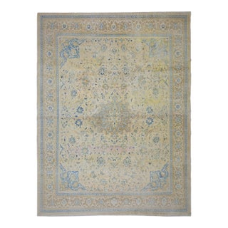 1970s Vintage Persian Handmade Wool Cotton Orange Area Rug For Sale