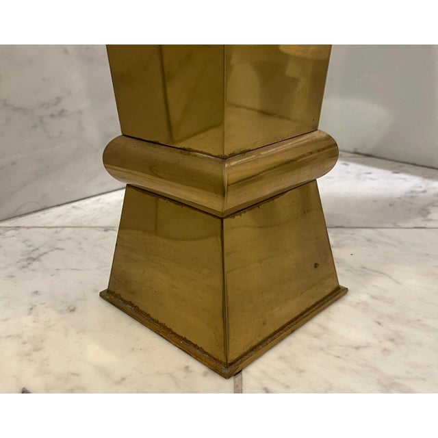 1980s 1980's Brass Geometric Table Lamp For Sale - Image 5 of 13