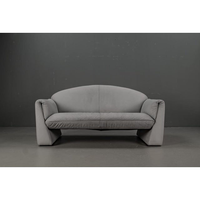 Octanova Light Gray Nubuck Leather Sofa by Peter Maly for COR, 1980s For Sale - Image 17 of 18
