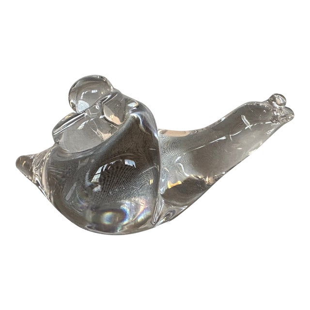 Swedish Mid Century Modern Art Glass Snail Figurine Paperweight For Sale