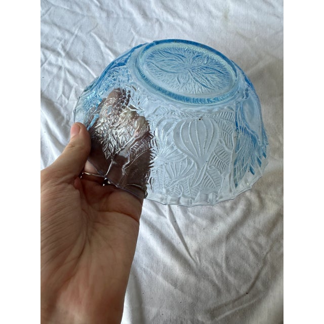 Set of 5 1970s Blue Glass Plates For Sale - Image 9 of 10