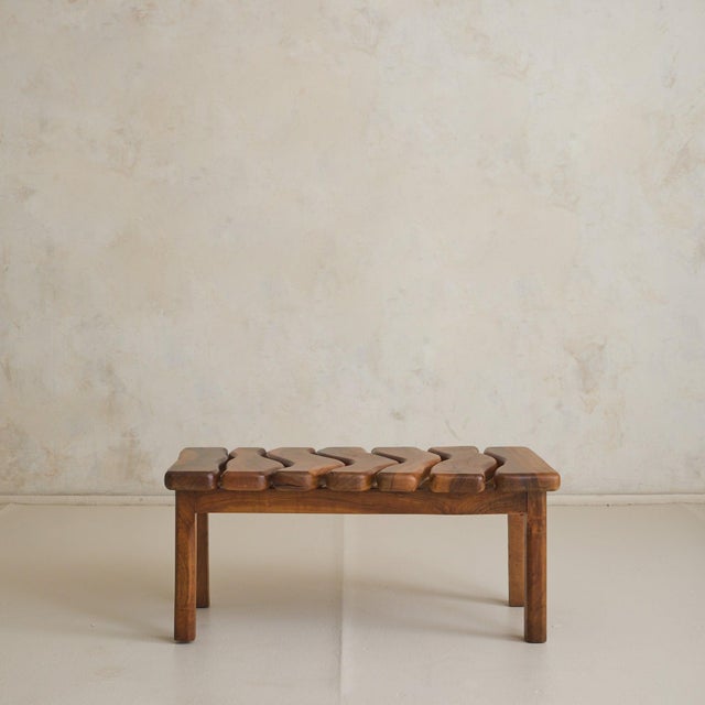 1960s French Brutalist Olive Wood Coffee Table, 1960s For Sale - Image 5 of 11