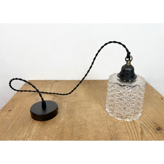 Metal Vintage Cut Glass Ceiling Light, 1970s For Sale - Image 7 of 15