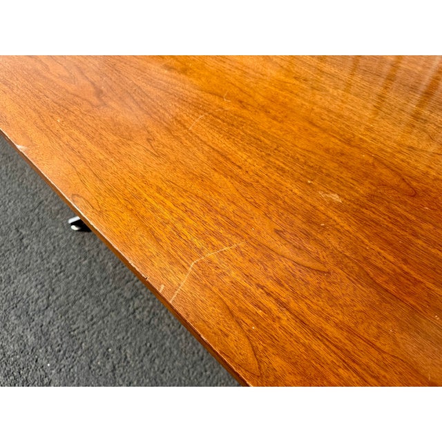 Ward Bennett for Lehigh Walnut Cantilever Executive Desk For Sale - Image 9 of 13
