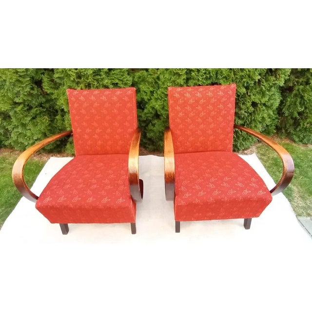 Set of Armchairs attributed to Jindrich Halabala for Up Závody, 1950s For Sale - Image 12 of 13