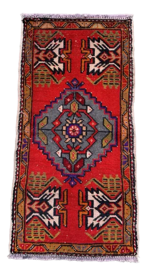 Small Vintage Turkish Rug in Wool