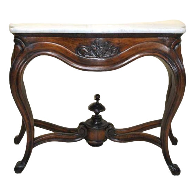 Antique Elizabeth Console Table with Marble Top | Chairish