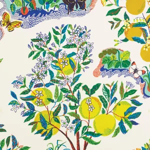 Schumacher X Josef Frank Citrus Garden Wallpaper in Primary