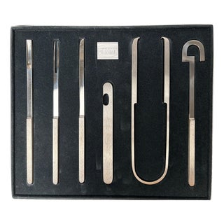 Italian Metal Cocktail Set Silverfox Model by Piemme, 1970s, Set of 2 For Sale