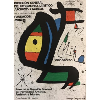 Joan Miro, Miro Obra Grafica Madrid, 1978, Lithographic Poster For Sale
