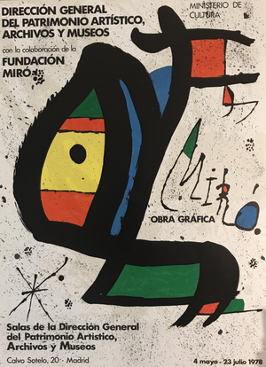 Joan Miro, Miro Obra Grafica Madrid, 1978, Lithographic Poster