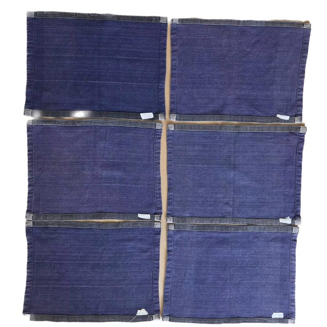Dansk 1970s Dansk Ritva Puotila Indigo Cotton Placemats, Set of 6 For Sale - Image 4 of 7